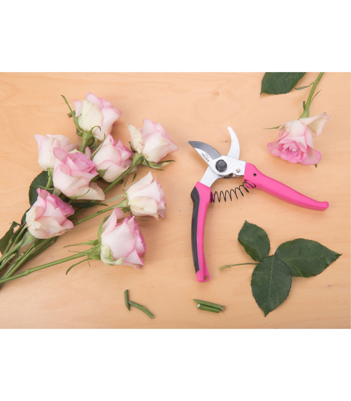 Růžové zahradní nůžky