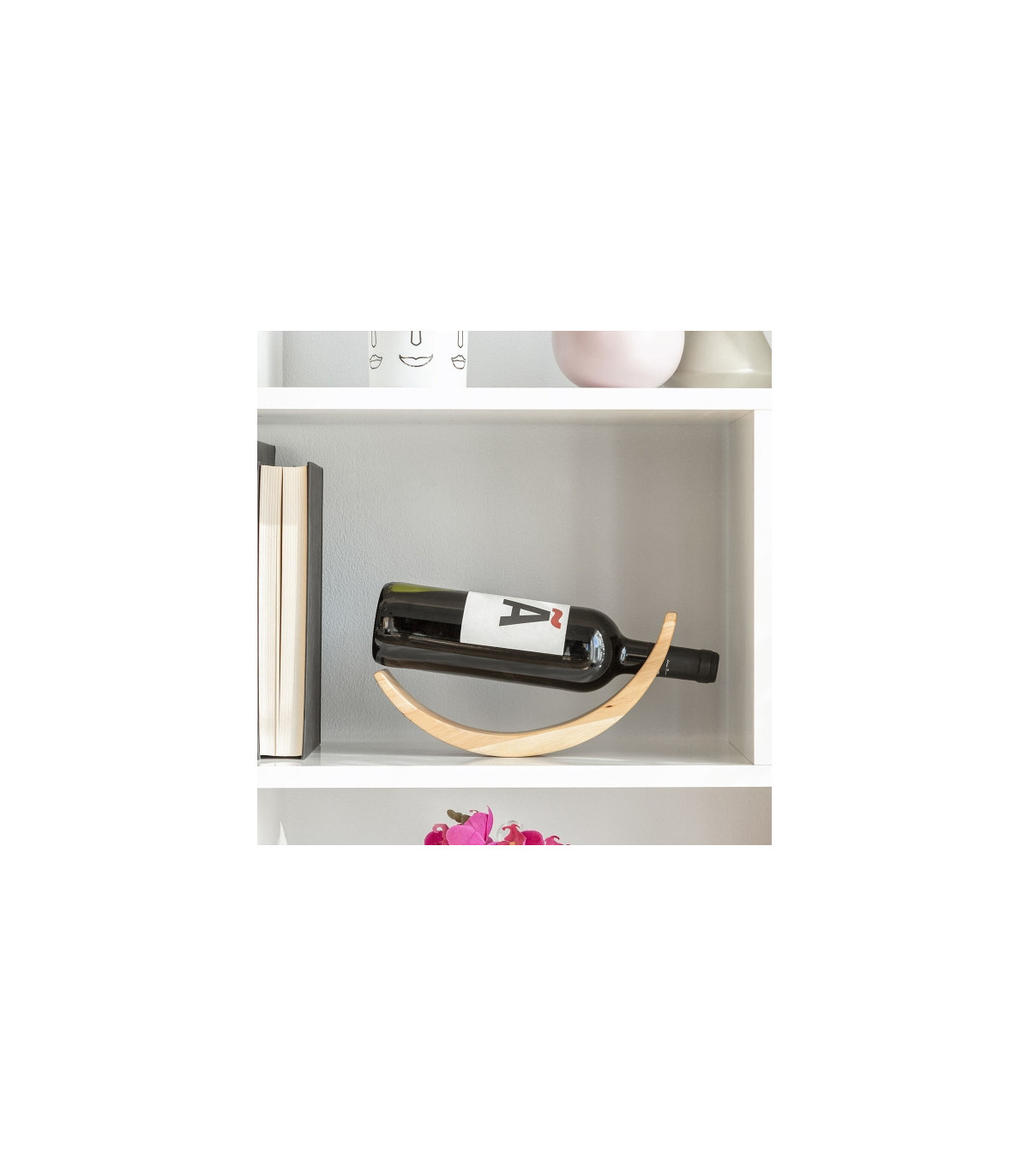 Dřevěný stojan na víno kolébka