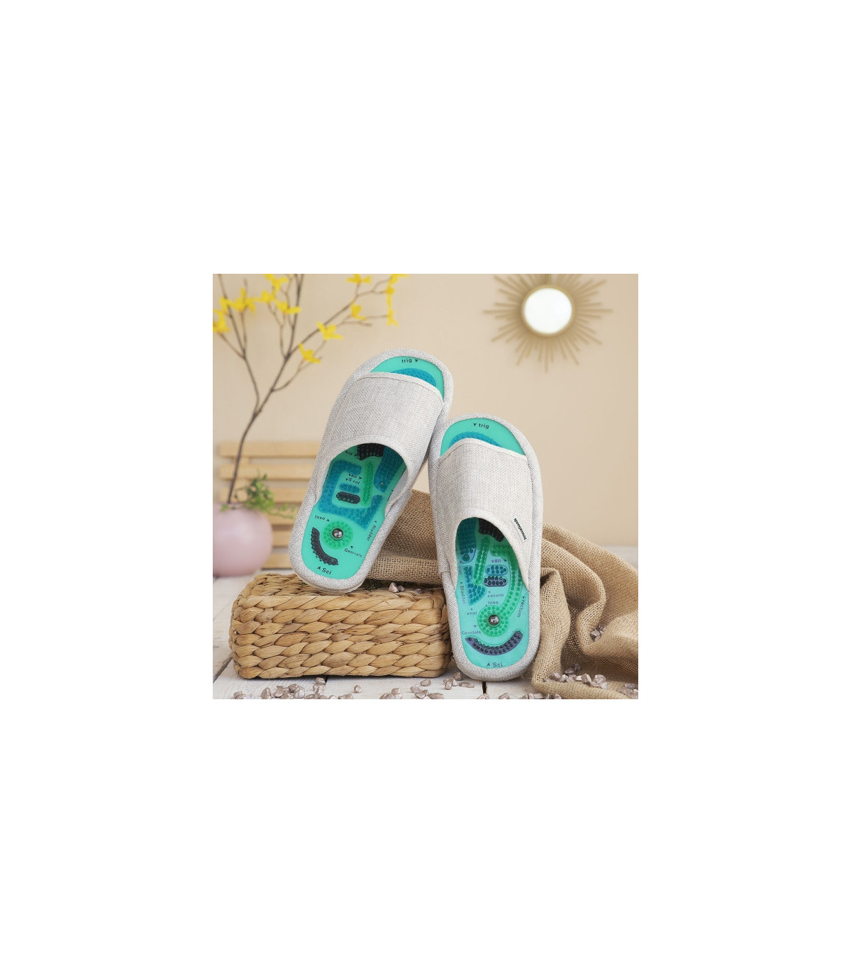 Akupresurní pantofle s magnetem