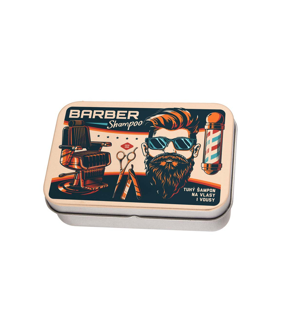 Tuhý šampon v plechové krabičce