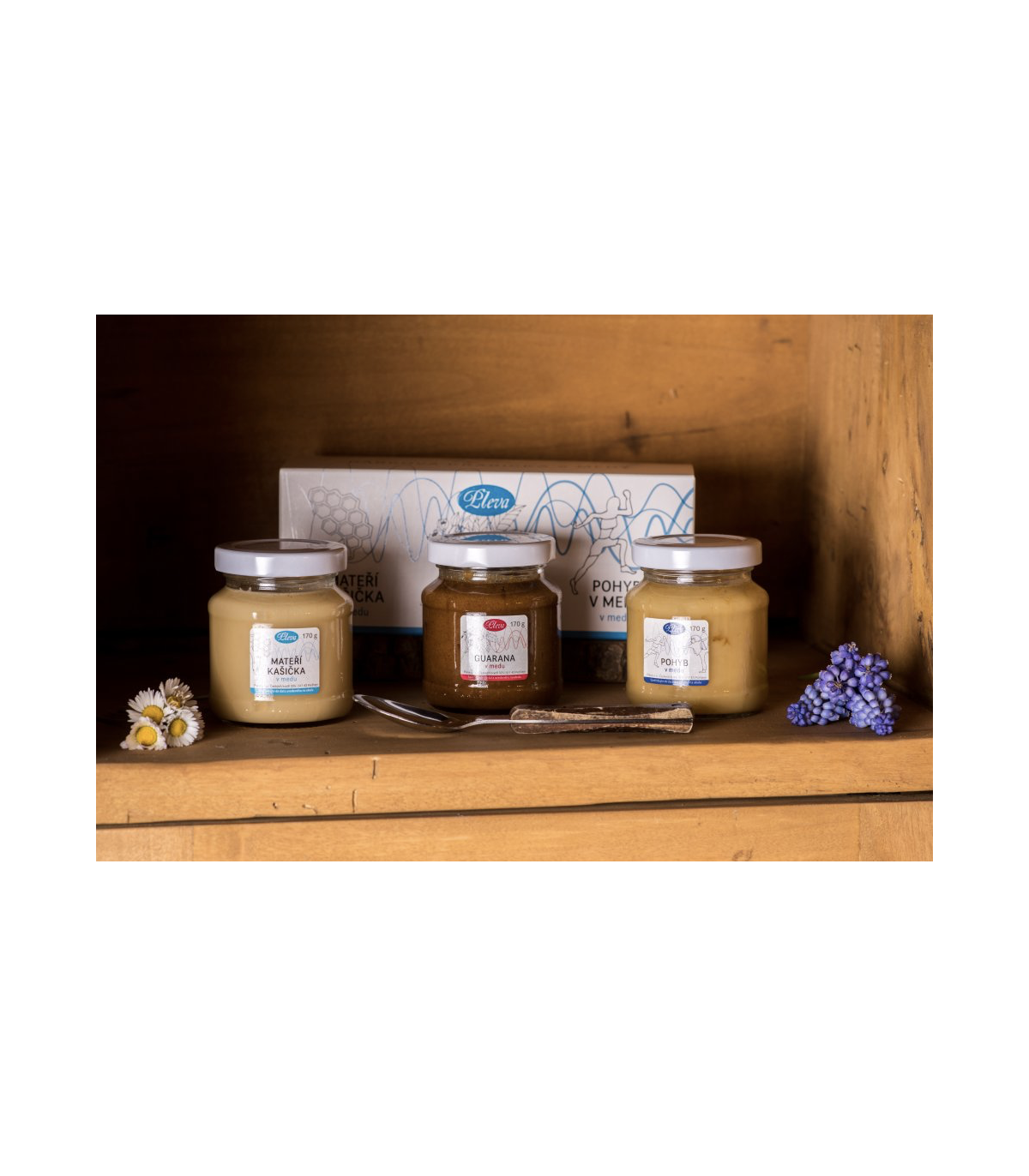 Dárková sada medů - mateří kašička, guarana a pohyb v medu