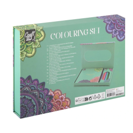 Omalovánková kniha s pastelkami - mandala