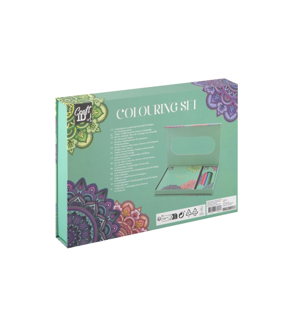 Omalovánková kniha s pastelkami - mandala