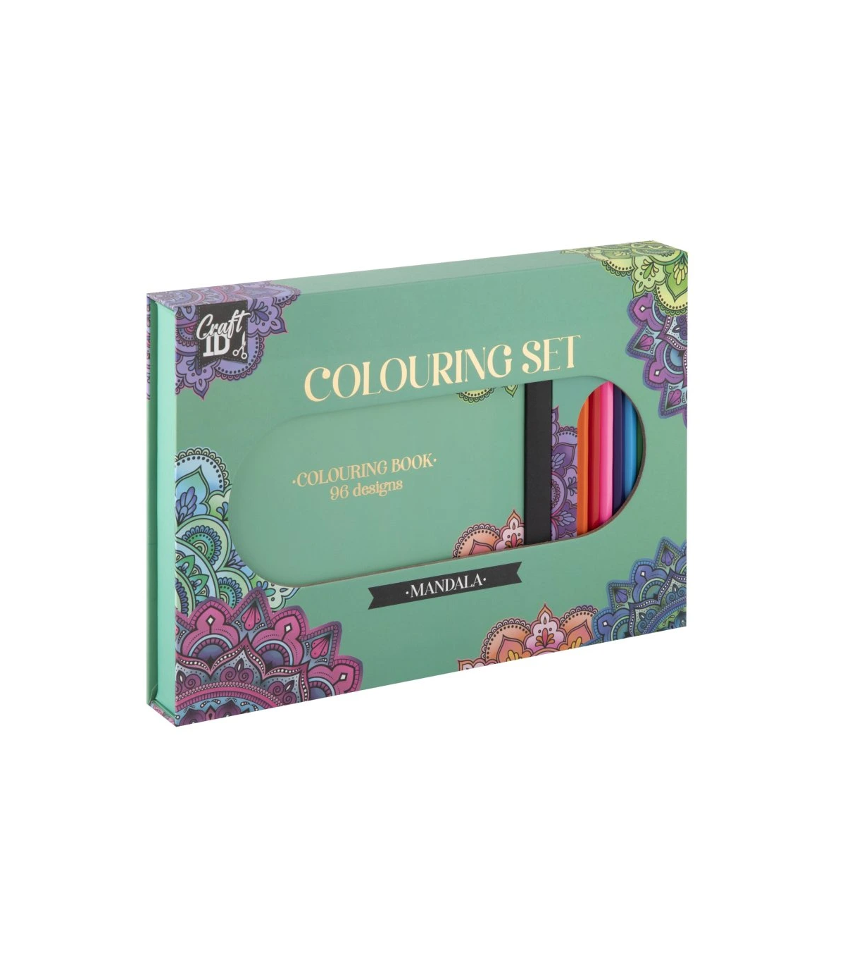 Omalovánková kniha s pastelkami - mandala