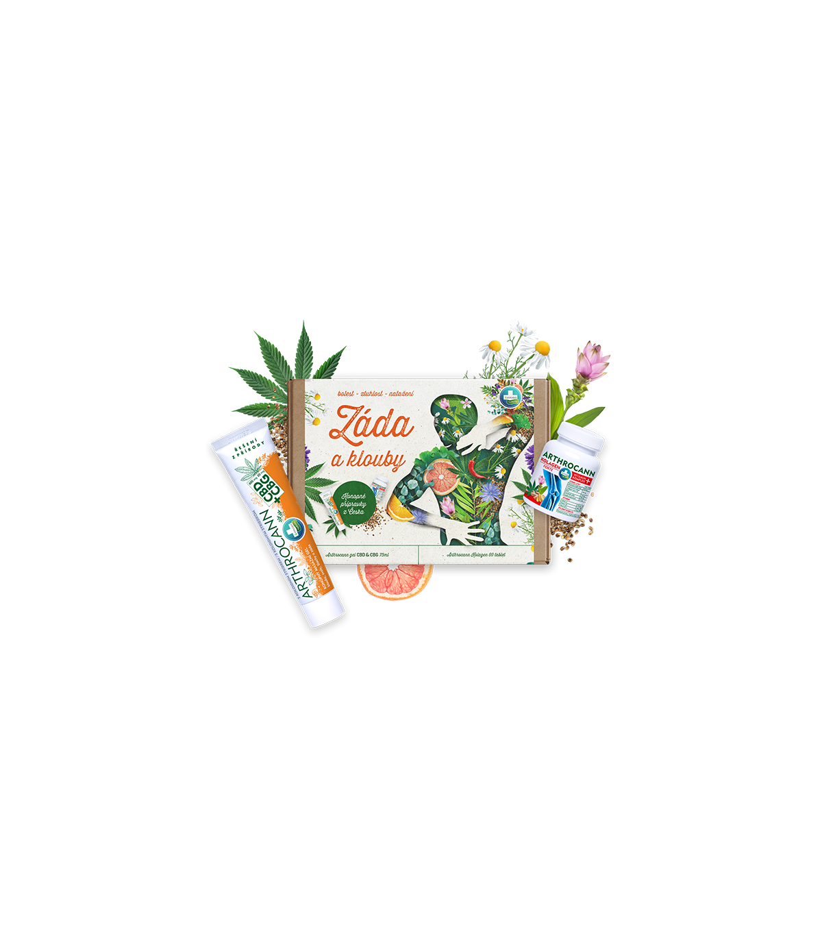 Dárková sada přírodní kosmetiky z konopí ZÁDA A KLOUBY
