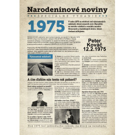 Narozeninové noviny 1974 s vlastním textem