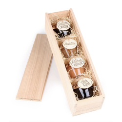 Netradiční delikatesy v dřevěné krabičce