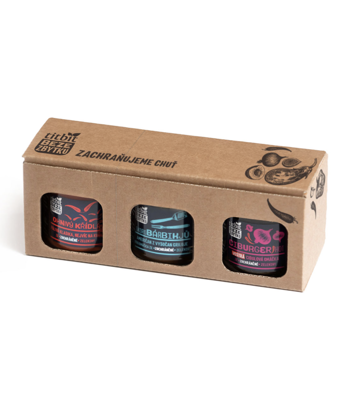 Grilovací balíček dobrot - Ciburger Hot, BBQ, Ohnivý křídla